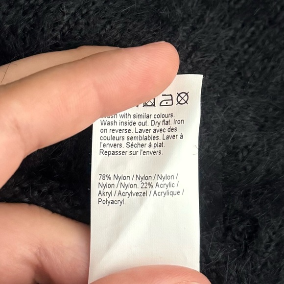 River Island black furry off shoulder sweater - Picture 6 of 7